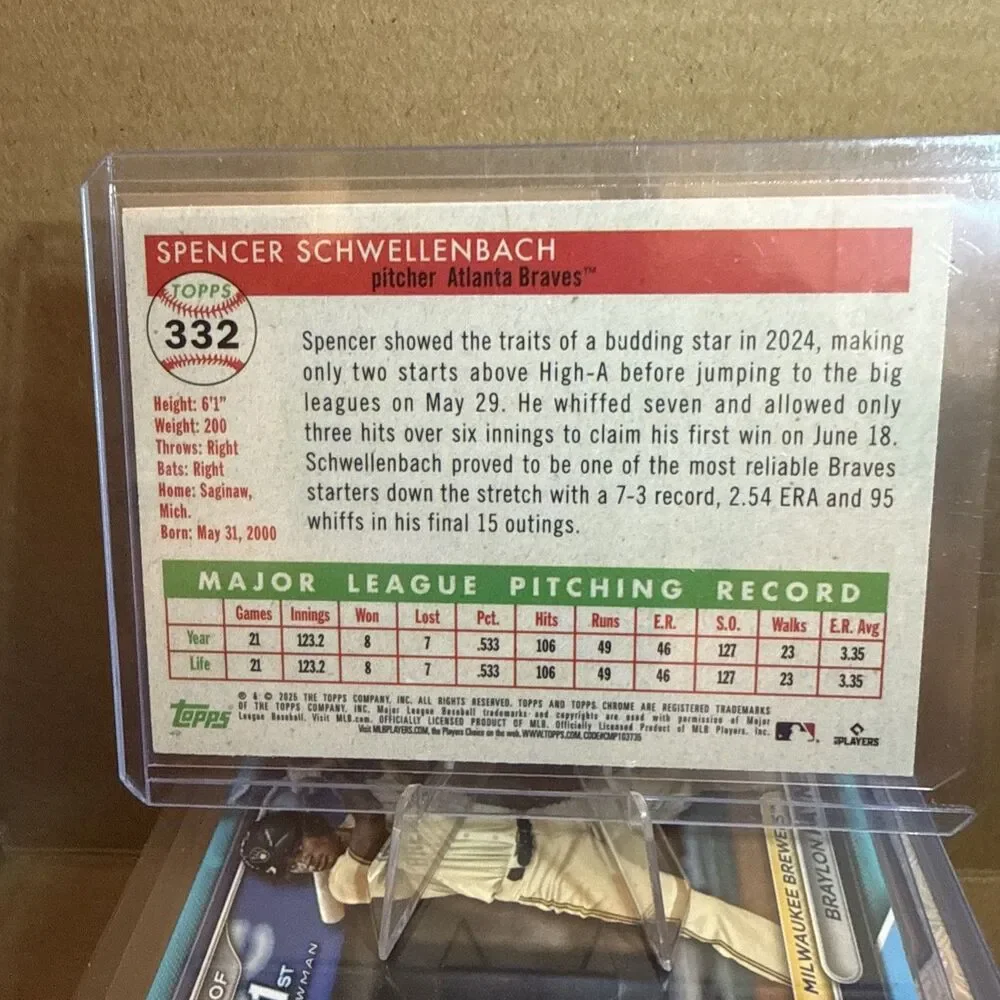 2025 Topps Chrome Spencer Schwellenbach Atlanta Braves Speckle RC 30/150🔥🔥